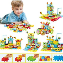Battery Operated 81pcs Rotating Building Blocks with Gears for STEM Learning