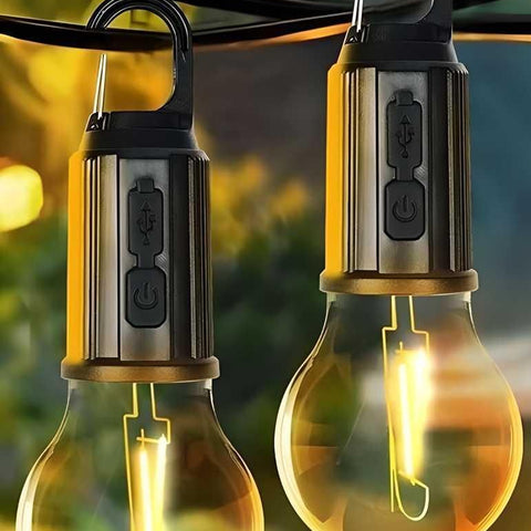 Decorative Hanging Bulb with 3 Modes Tent Lamp for Camping Pac of 2