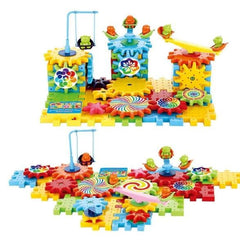 Battery Operated 81pcs Rotating Building Blocks with Gears for STEM Learning