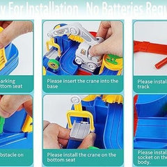 Race Track Educational Parking Crane Toys Airplane Truck Playset