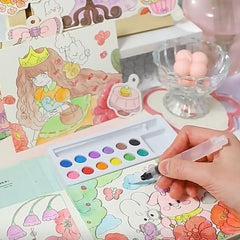 Cartoon Art Coloring Painting Set for Kid's